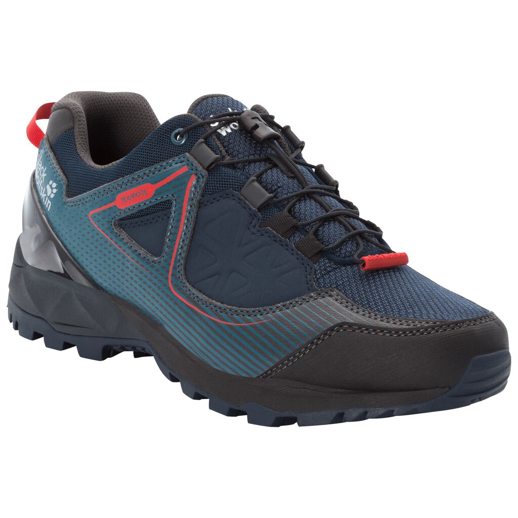 Jack Wolfskin CASCADE HIKE XT TEXAPORE LOW Chaussures Homme Bleu Foncé/Rouge - VPNEXIR-78